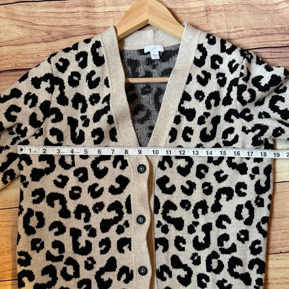 J. Jill Black and Cream Leopard Cardigan - Picture 8 of 10